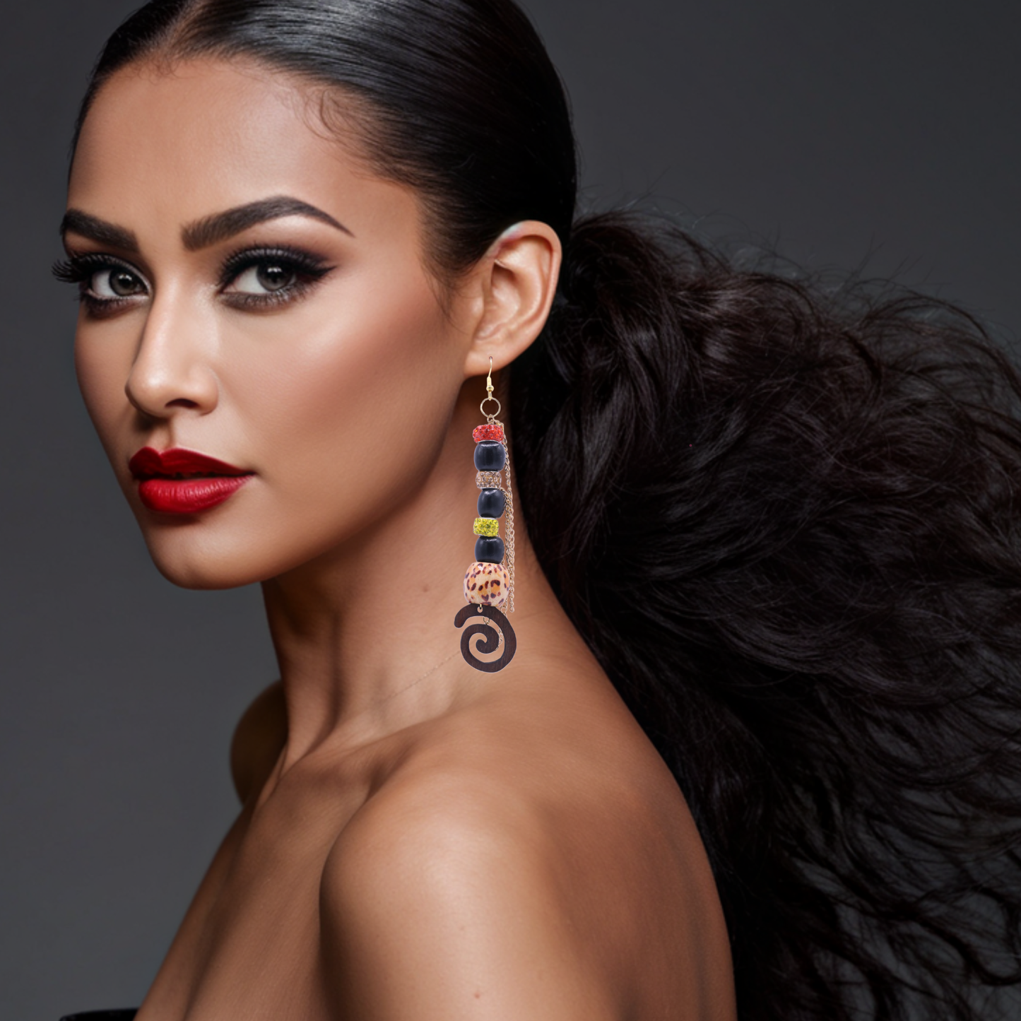 Glamorous Beaded Cascade Earrings - E343-B