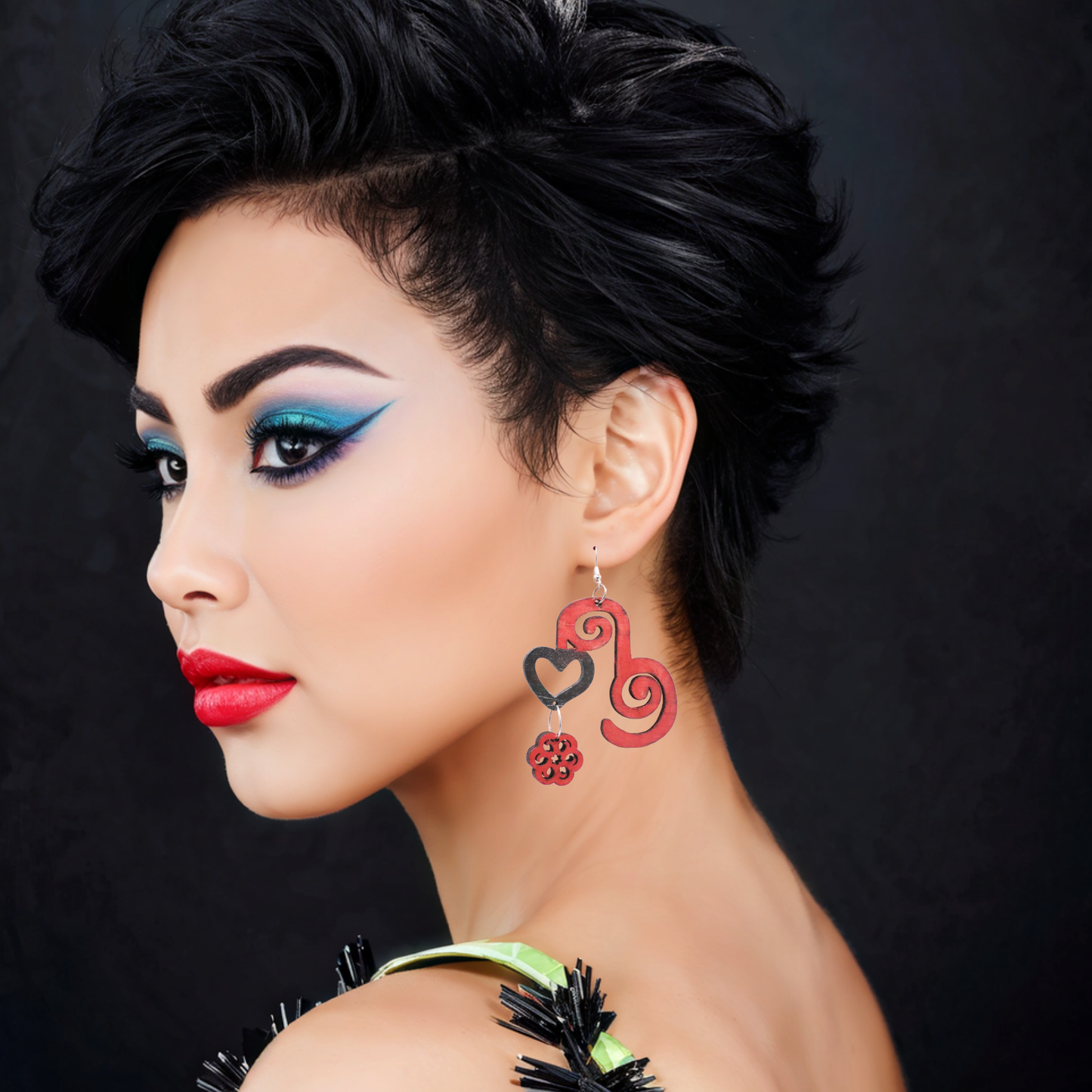 Glamourous swirly earrings - E289