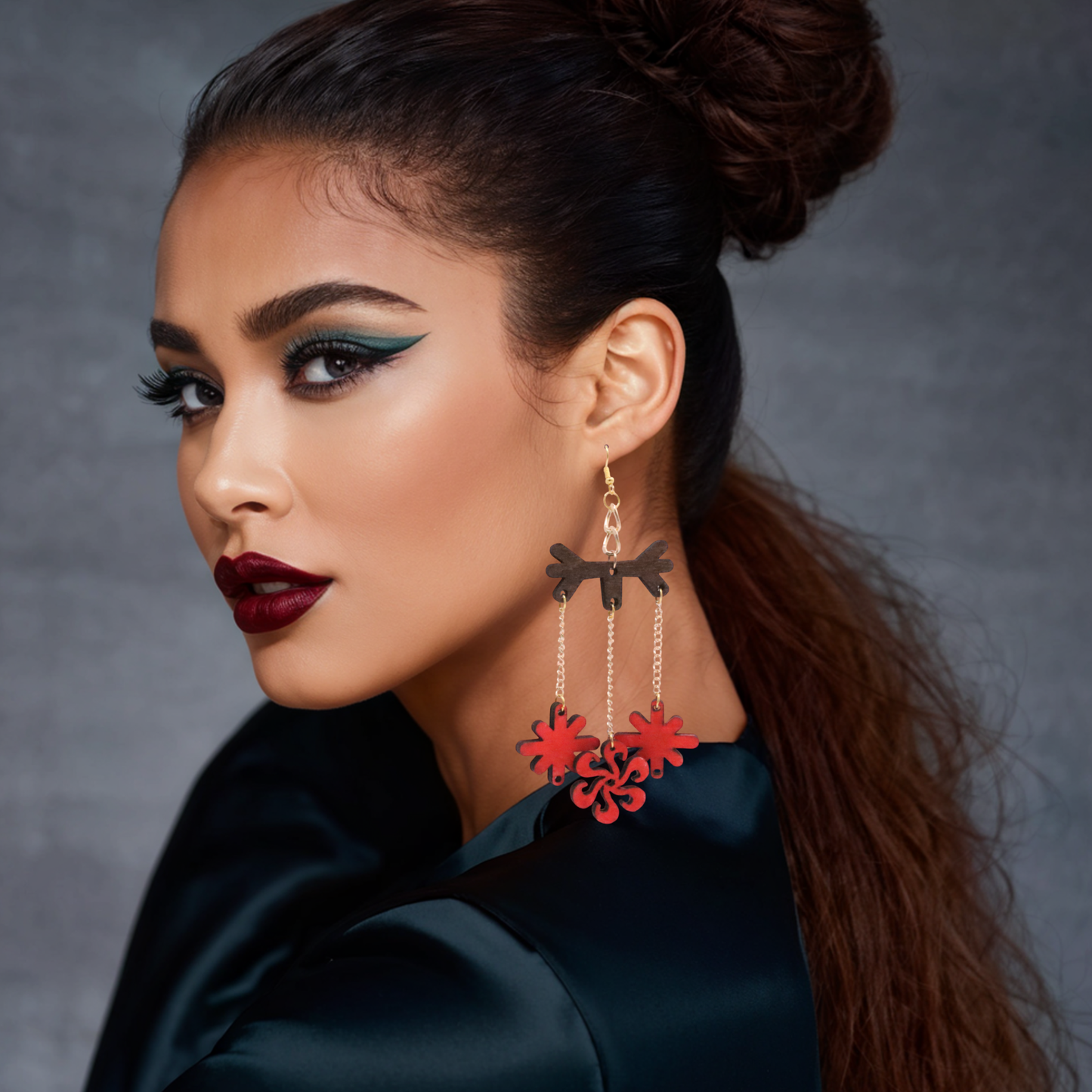 358-Ascend - Triple Chain earrings