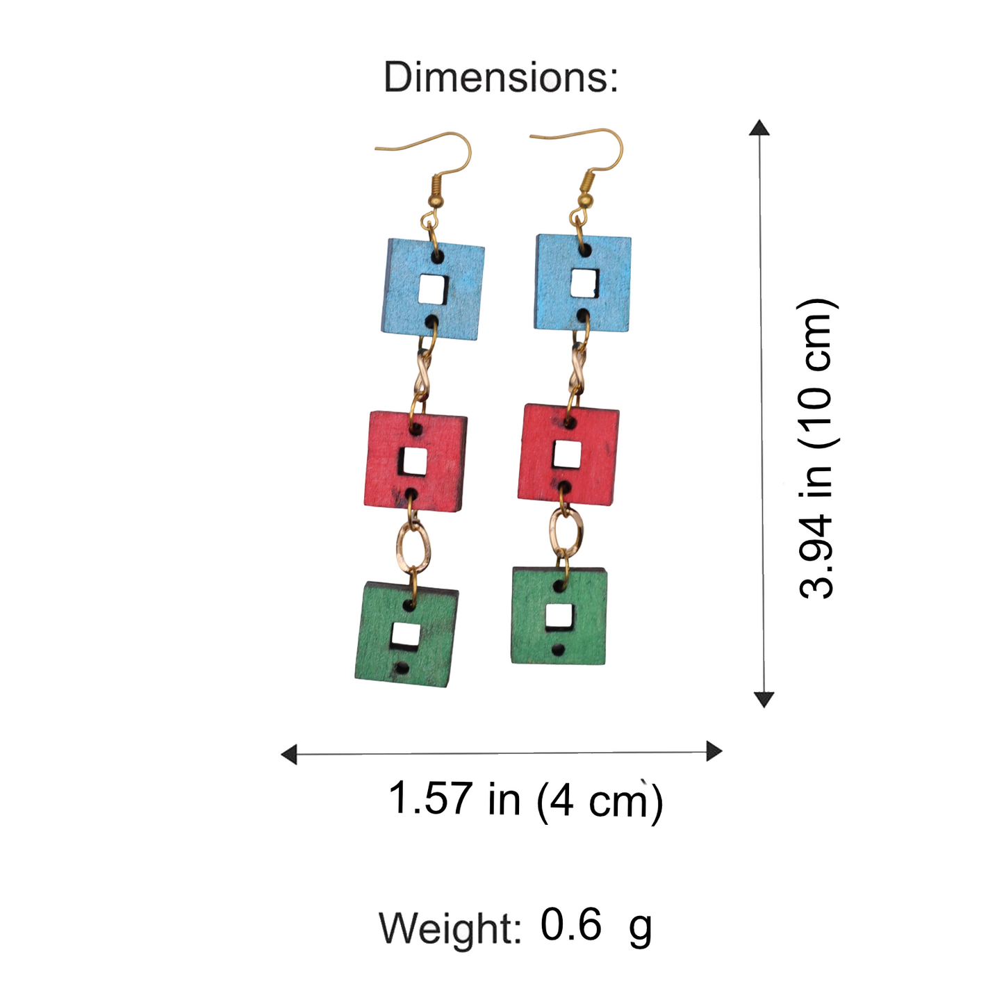 Axis Drop Statement Earrings | Geometric Wooden Jewellery