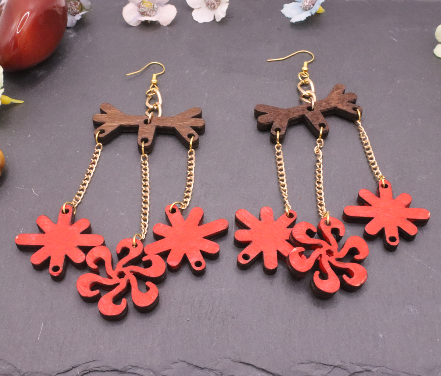 358-Ascend - Triple Chain earrings