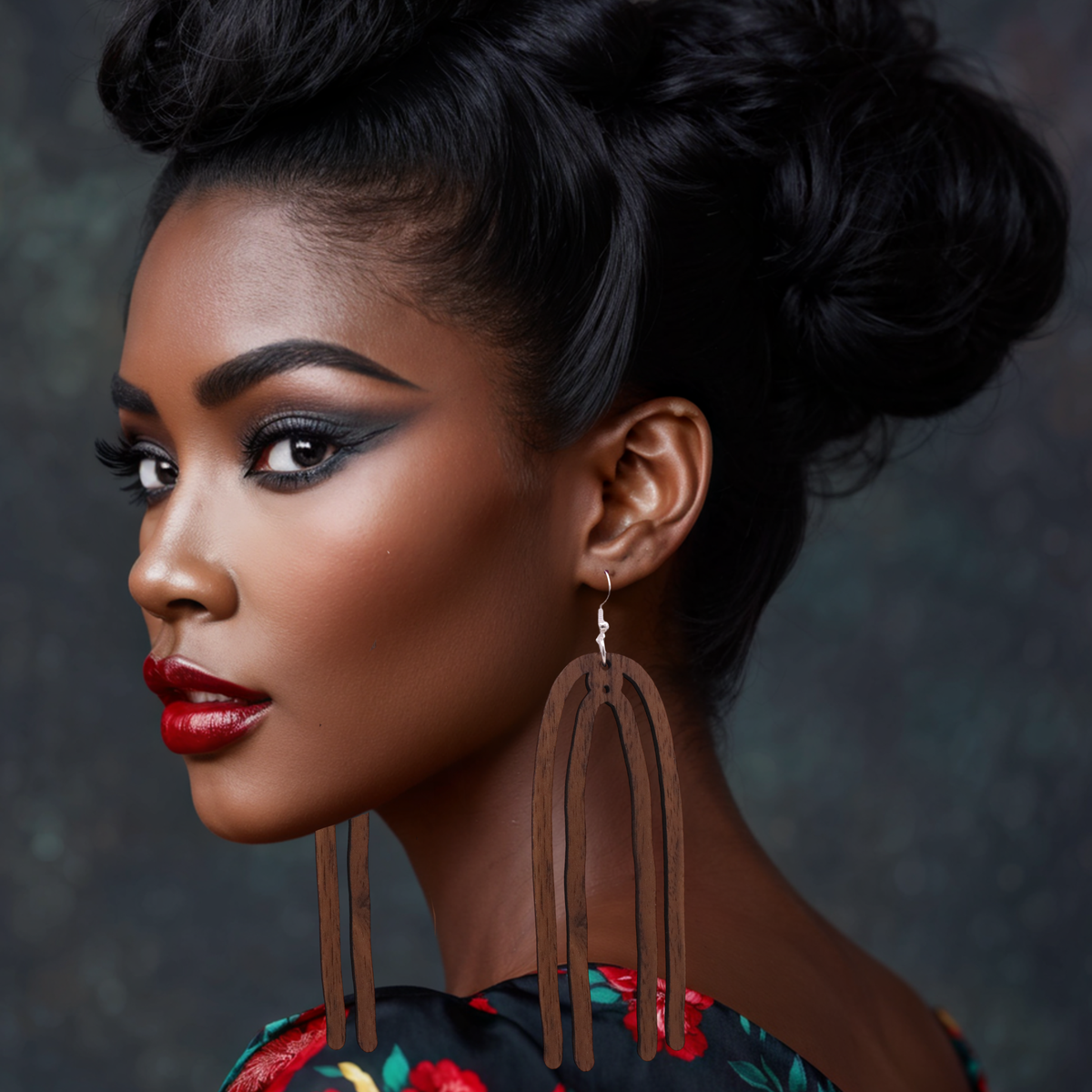 Willow Arch Earrings – Sculpted Wooden Elegance